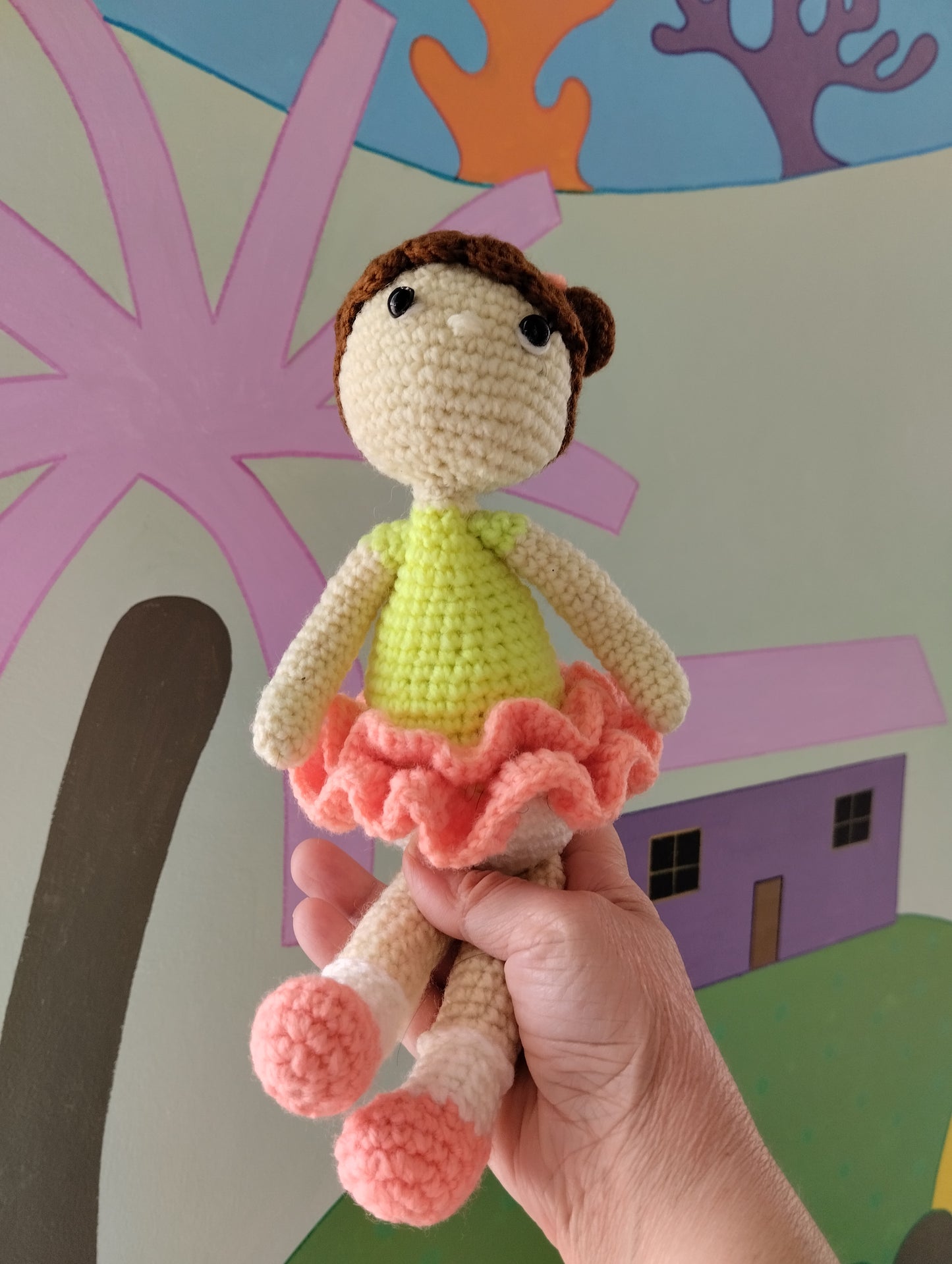 Amigurumi de personaje Ballerina falda rosa