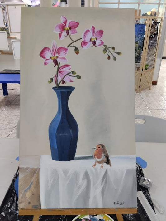 BODEGÓN BROTES DE PRIMAVERA (40X70CM obra original Rocío Font)